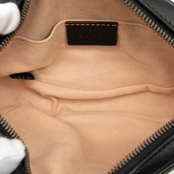 Gucci GG Marmont Quilted Body Bag/Waist Bag 476434 Black Leather Women's GUCCI - Picture 4 of 7